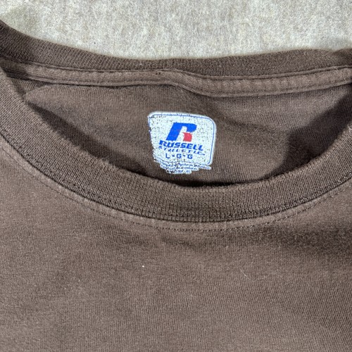 2000s Russell Athletic Shirt Men Large Brown Cotton Long Sleeve Boxy USA - Bild 5 von 9