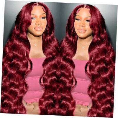 QUEENS HENNA 4パックセット NEWBROWN・RED 13x4 Body Wave Hd Lace Front Wigs Human Hair 28 Inch 99j
