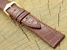 Vintage NOS Unused Hirsch "Amon" Leather Watch Band w Gold Tone Buckle 20mm