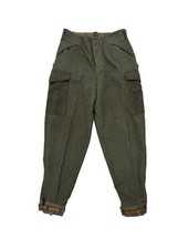Military Vintage 1941 Original WW2 1940s Dated Swedish Army M39 Wool Trousers