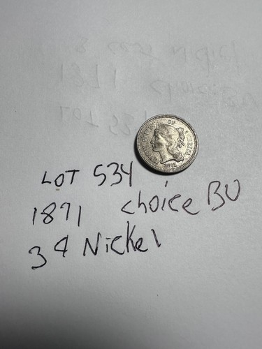 1871 3 Cent Nickel Choice BU Lot #534 - Picture 4 of 4