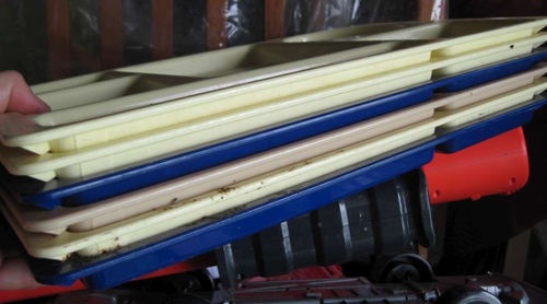 6 Plastic Preowned Lunch Trays with Various Sunken Compartments School Cafeteria - Picture 2 of 9