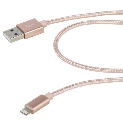 VIVANCO Lade- und Datenkabel, USB A - Stecker, kompatibel mit Apple, Rose, 1,5m - Bild 3 von 4