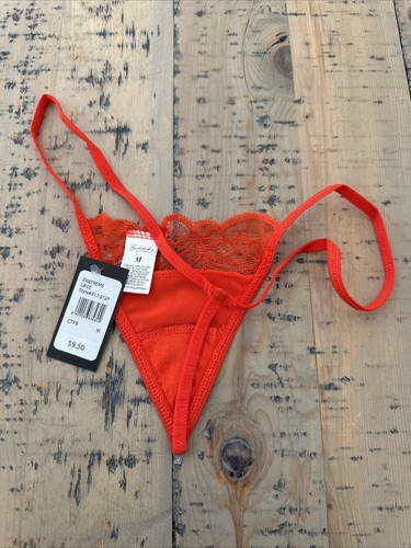 Neu mit Etikett Frederick's Of Hollywood orange exxtreme Spitze Mini G-String Blumenmusterspitze - Bild 3 von 5