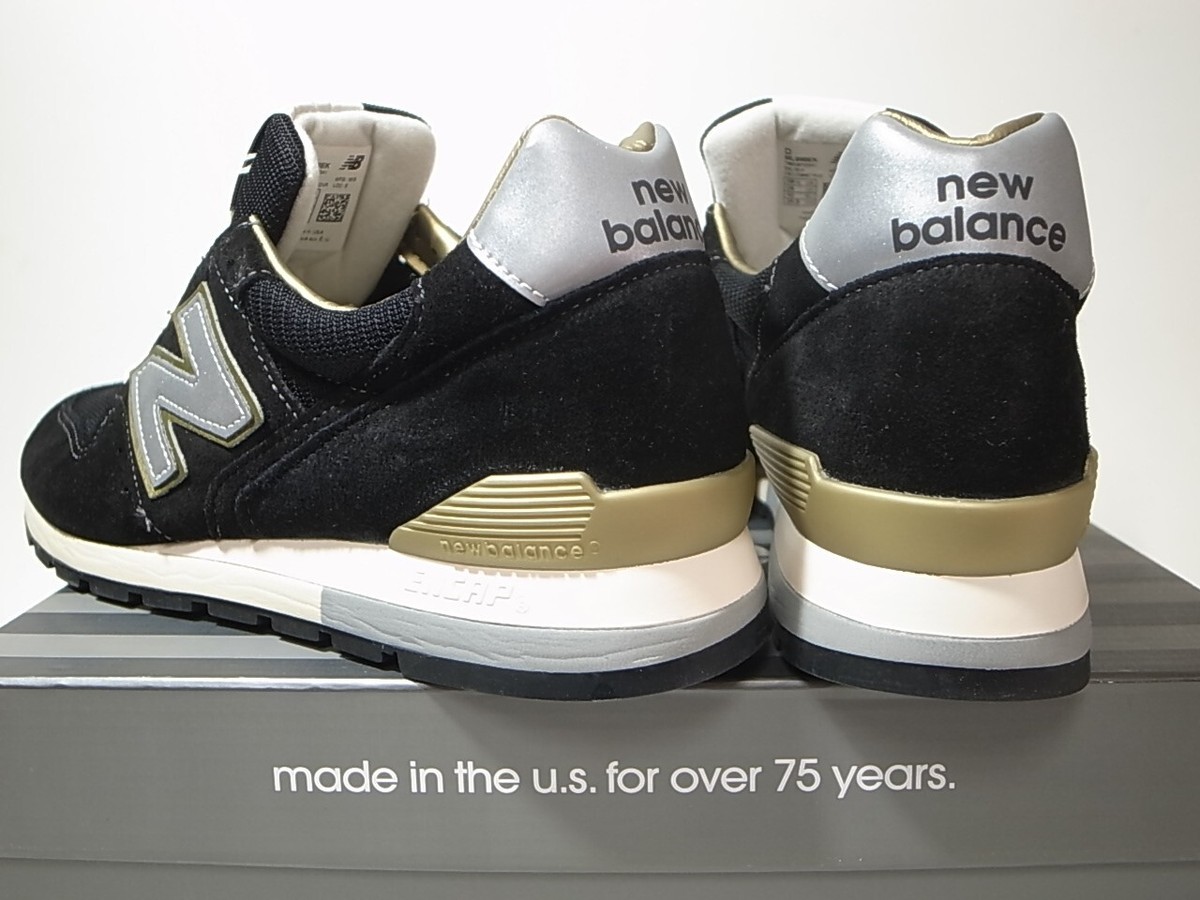 NEW BALANCE ML996EK 996 BLACK GOLD SILVER MADE IN USA US8.5 NEW BALANCE ML996EK 996 BLACK GOLD SILVER MADE IN USA US8.5