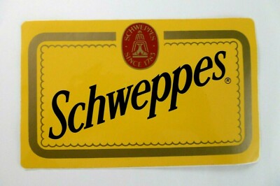 Werbe-Aufkleber Schweppes since 1783 20x12cm Bitter Lemon Ginger Ale Tonic Water