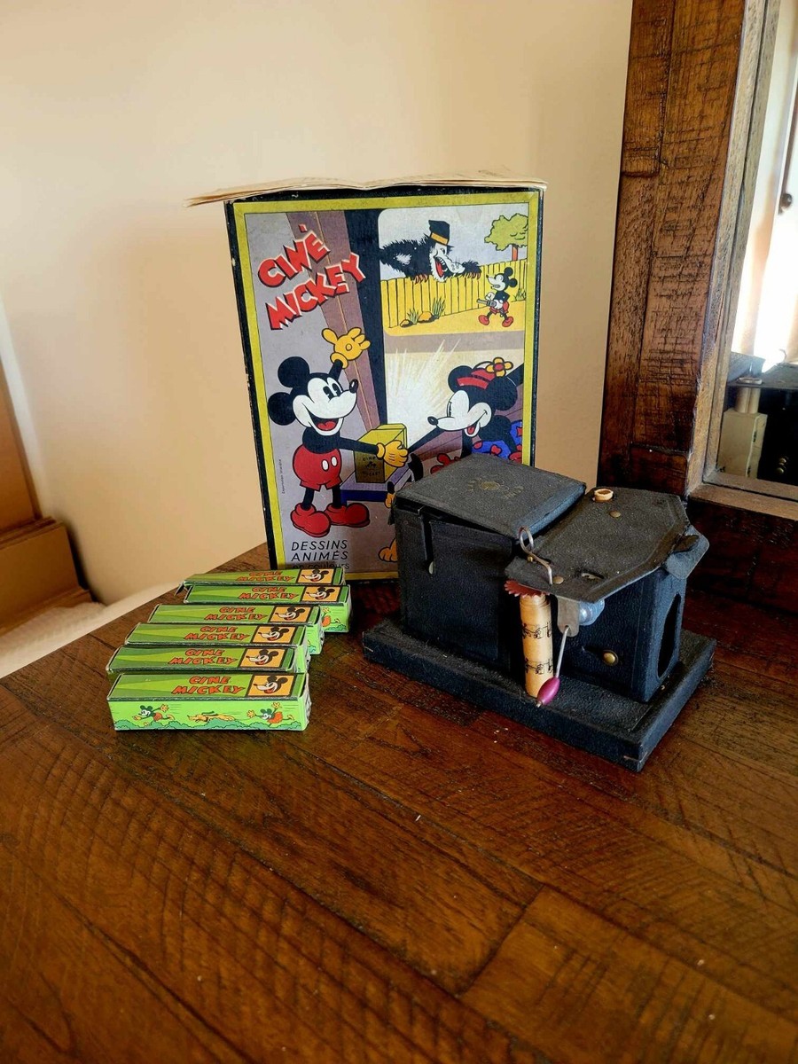 Vintage CINE Mickey Mouse French Movie Projector w/ Box by Walt