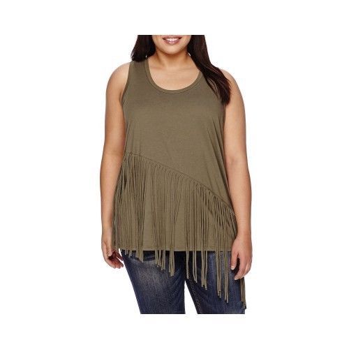 3X Boutique brand green fringe tank top shirt boho hippie NWT  FREE SHIPPING