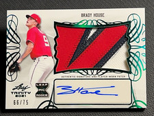 2021 Leaf Trinity AWESOME !! PLAYER WORN PATCH ROOKIE AUTO Brady House 66/75