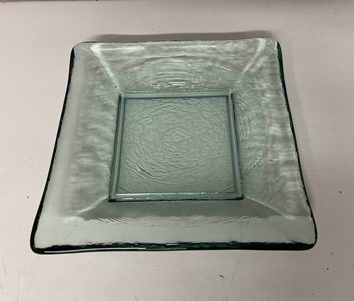 Green Glass Farmhouse Dish Large Size Decor / Fruit Bowl Handmade Recycled Glass