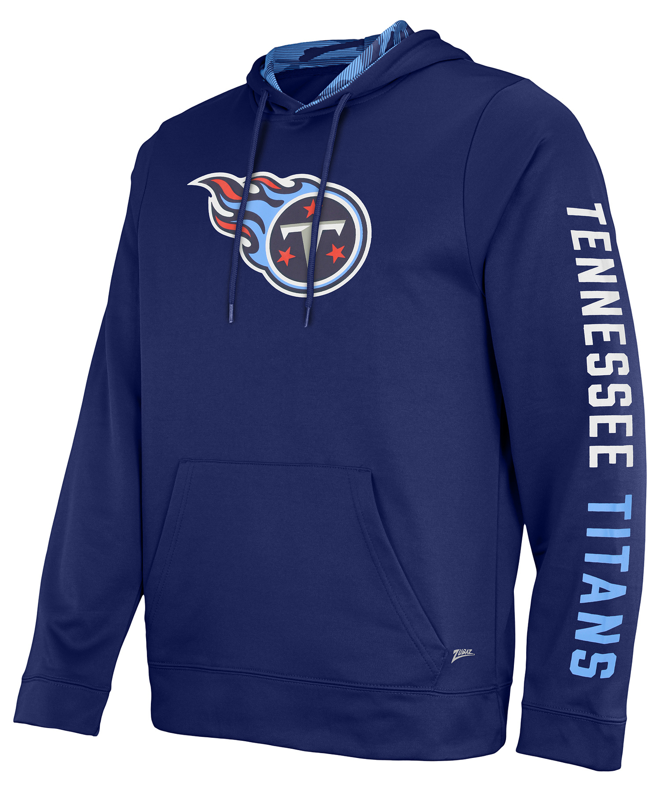 Толстовка Zubaz NFL Mens Tennessee Titans Solid Team с капюшоном на камуфляжной подкладке
