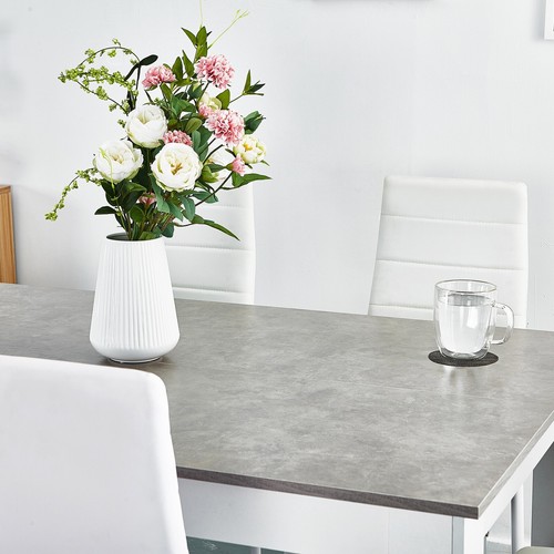 Mondeer Wooden Dining Table and 6 Chairs Set w/ Faux Leather Seat Kitchen Room - Picture 7 of 40