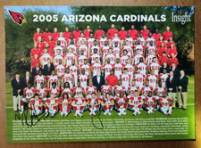 2005 Arizona Cardinals Team Photo SIGNED by NEIL RACKERS & KURT WARNER - 10x14