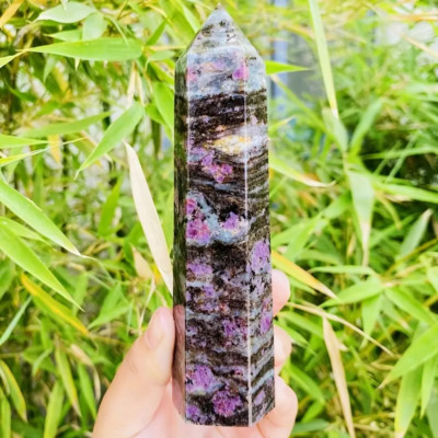 1 Stück 13,6 cm 850 g Rotschatz Tausendschicht XXL Einspitz Säule Turm Deko