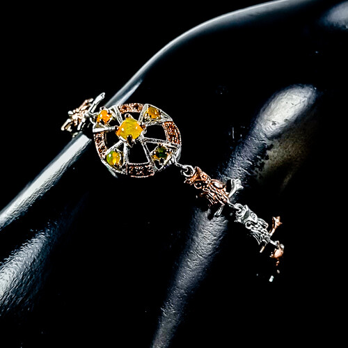 Fine Art Jewelry Natural Opal Bracelet 925 Sterling Silver 7"/BR11556