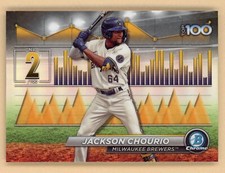 Jackson Chourio 2024 Bowman Chrome Refractor Top 100 #BTP-2 Milwaukee Brewers