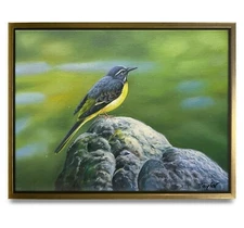 NY Art-Original Oil Painting of a Bird on Canvas 12x16 Framed