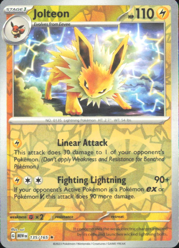 Pokemon TCG - Jolteon SV: Scarlet & Violet 151 135/165 NM