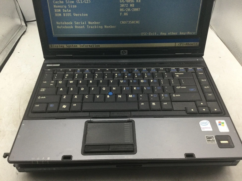 HP COMPAQ 6910P - BOOTS TO BIOS - LOT OF 2 - INTEL 2 DUO - NO RAM - READ - BB - Image 3 of 4