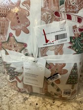 NEW Pottery Barn Gingerbread Percale QUEEN Sheet Set CHRISTMAS-NWT