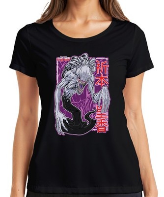 Eldritch Monster mit Klauen und Kanji Horror Geschenk Halloween Damen T-Shirt