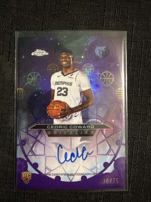 2025-26 Topps Chrome Cedric Coward RC Auto /75 Purple Refractor