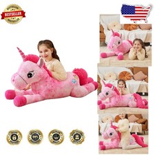 Giant Unicorn Plush Toy 43" Pink Soft Jumbo Kawaii Stuffed Animal Gift