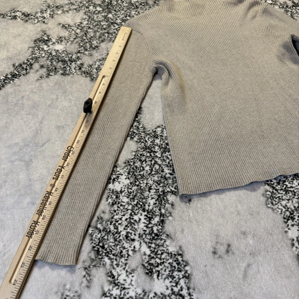 Suéter The Limited Mujer Talla M Beige Acogedor Cápsula Todos los Días Acanalado Cuello Simulado Foto 3 de 4