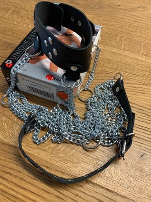 BH Leder Halsband Gürtel Bustier Metall Kette Oberteil Geschenkidee Ledapol 0242