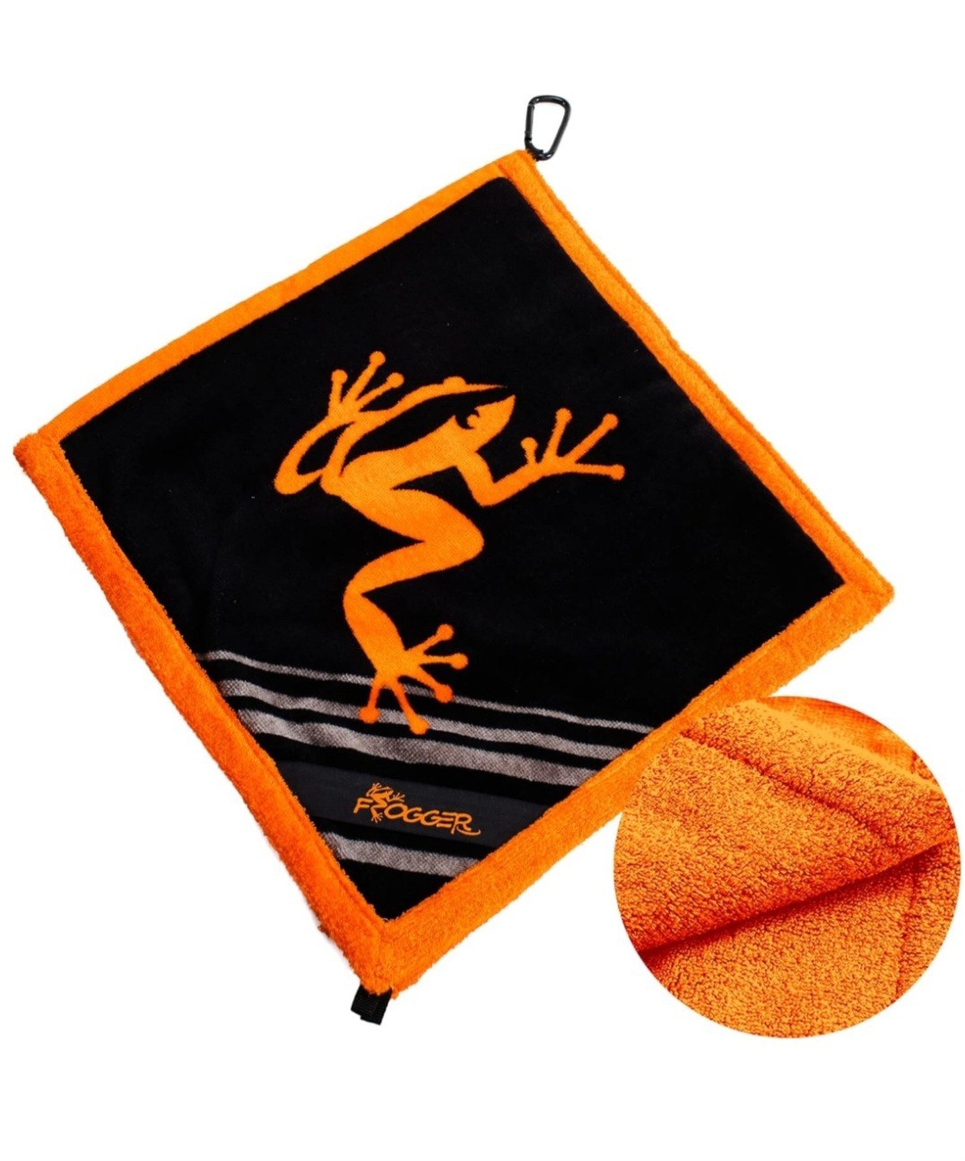 Frogger Golf Wet and Dry Amphibian Towel Orange Brand New To