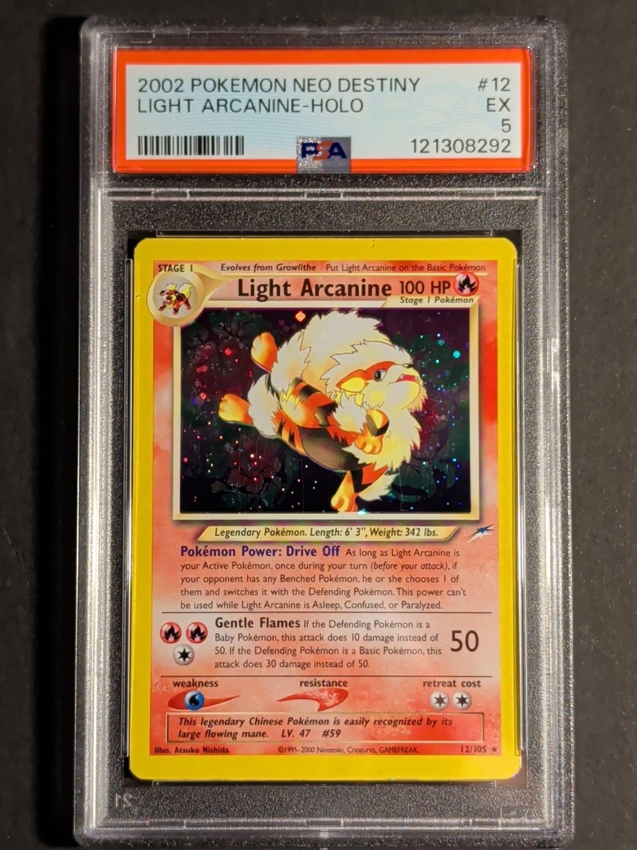2002 Pokemon Neo Destiny 12 Light Arcanine Holo PSA 5 | eBay