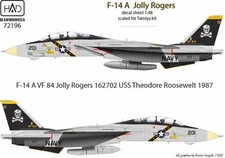 Hungarian Aero Decals 1/72 GRUMMAN F-14A TOMCAT from VF-84 "JOLLY ROGERS"