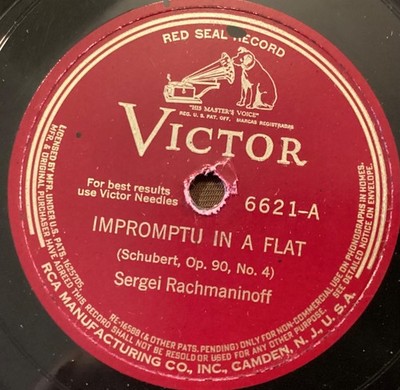 Sergei Rachmaninoff   78 rpm Victor 6621: SCHUBERT Impromptu in A flat Op 90