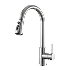 GIMILI Kitchen Faucet with Pull Down Sprayer Single Hole Kitchen Sink Faucet ...