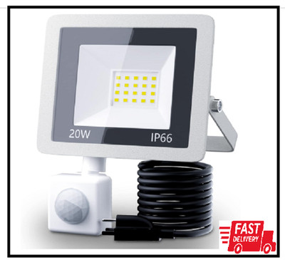 20W Plug in LED Motion Sensor Flood Light, PIR Induction Lamp, Dusk to Daw