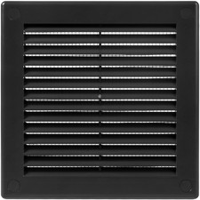 / 5'' x 5'' Inch Opening Measurement / Black Square Vent External Grille with...