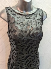 NEW Aidan Mattox SZ 8 Black Sleeveless Ribbon Illusion Dress 330
