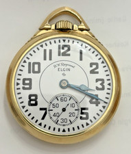 ANTIQUE B.W.RAYMOND ELGIN POCKET WATCH 10K GOLDFILLED 21J (RUNNING AND CLEAN)
