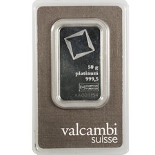 50 Gram Platinum Bar (Varied Condition, Any Mint) Random Brand 2194.24 per troy oz