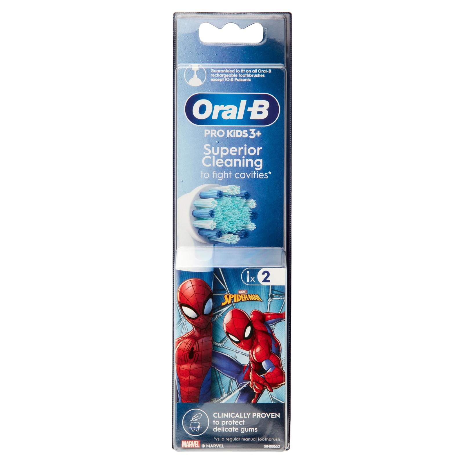 Brosses à dents Oral-B Pro Kids 3+ protégeant les gencives sensibles des enfants avec Spider-Man