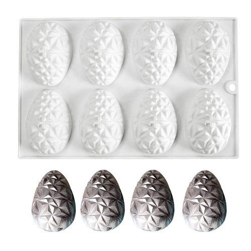 Easter Egg Shaped Silicone Cake Mold 8-Cavity Non-Stick Chocolate Cook Trays ... - Picture 2 of 9