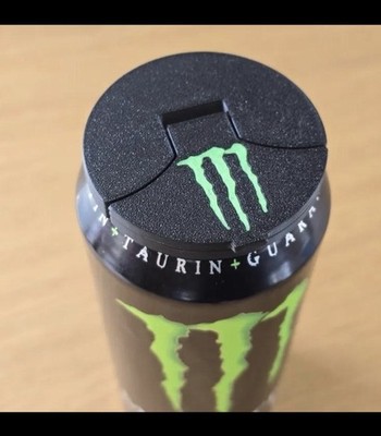 Monster Energy Can Topper Lid Cover Black/Teal Logo- 2 Pack!