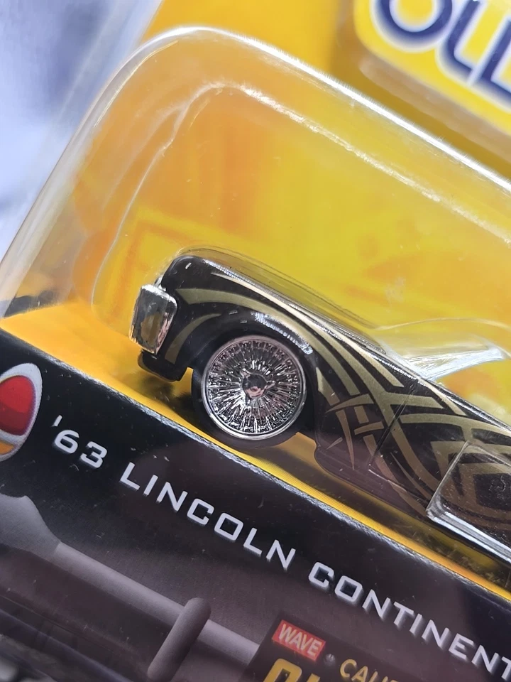 63 Lincoln Continental Black Chrome Spokes Gold Jada Toys Dub City Old Skool  - Image 2 of 4