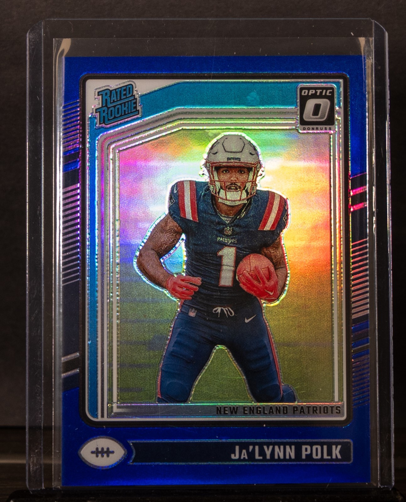 Ja'Lynn Polk 2024 Panini Donruss Optic 240 Blue Prizm Rated Rookie /199
