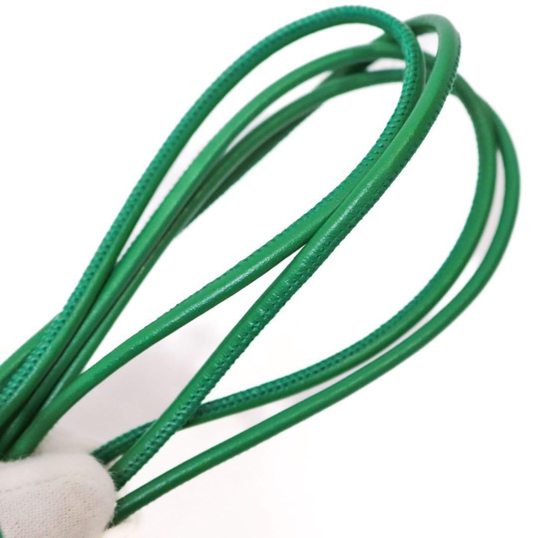 Jil Sander Green Leather Dumpling Drawstring Bag Japan — image 5