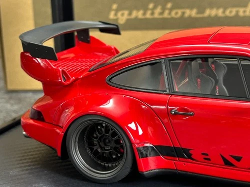 Zündmodell 1/18 Porsche 911 964 RWB Wide Body Coupe 1990 rot Resin IG2457 - Bild 9 von 12