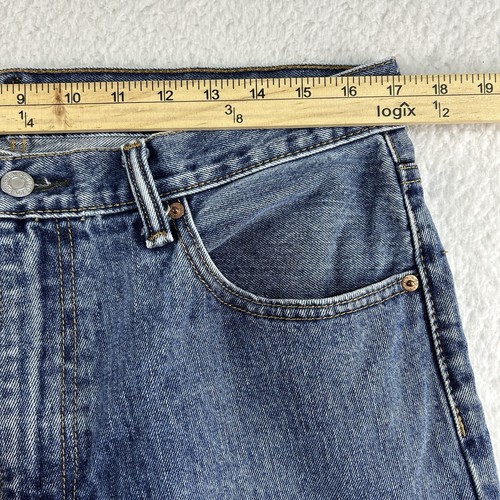 Levis Jeans Mens 35x30 Blue 550 Relaxed Straight Leg 100% Cotton Denim Fit 34x29 - Picture 7 of 12