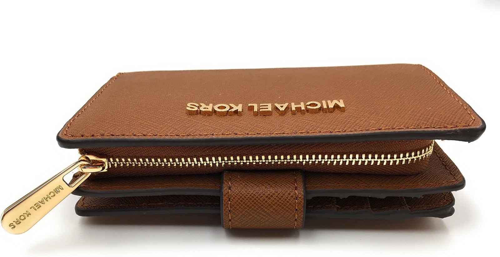 Michael Kors Jet Set Travel Medium Women Leather Bifold Zip Coin Wallet Luggage