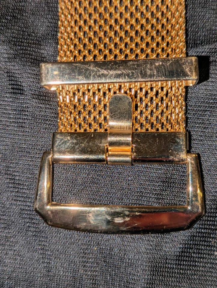 Cinturón de malla dorada de los años 70-80 en caja original | Cincher de la era discoteca, 20"... Foto 4 de 4