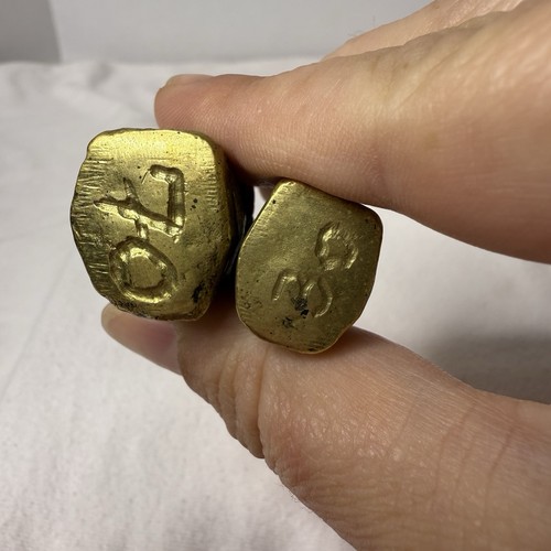 Antiguo birmano de bronce pájaro pato gallo pesas de opio, juego de 2 magníficos colores - Imagen 5 de 6